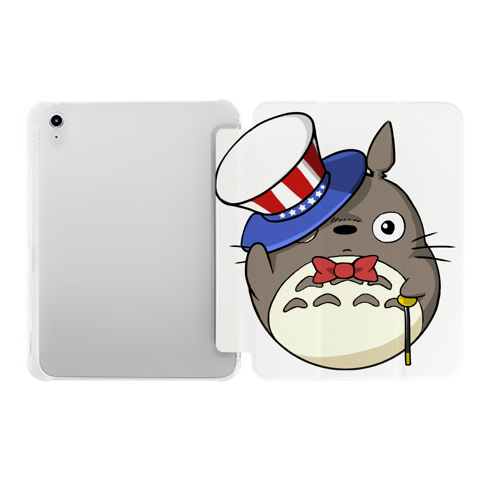 （画像用） となりのトトロ 草壁メイ 草壁サツキ My Neighbor Totoro Satsuki Kusakabe Mei Kusakabe IPad ケース ペン収納付き 三つ折りスタンド PUレザー×シリコン 対応機種9.5/10.5/10.9インチ
